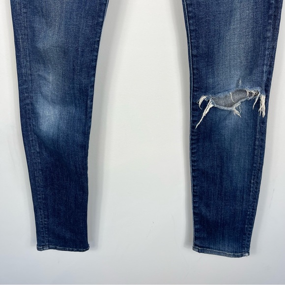 MOTHER High Rise Waisted Looker Flowers From the Storm Wash Skinny Jeans Size 24 - Picture 16 of 16